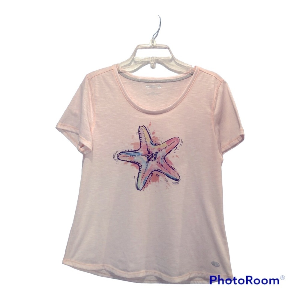 Reel Legends Pink Activewear Tee Shirt-size Large